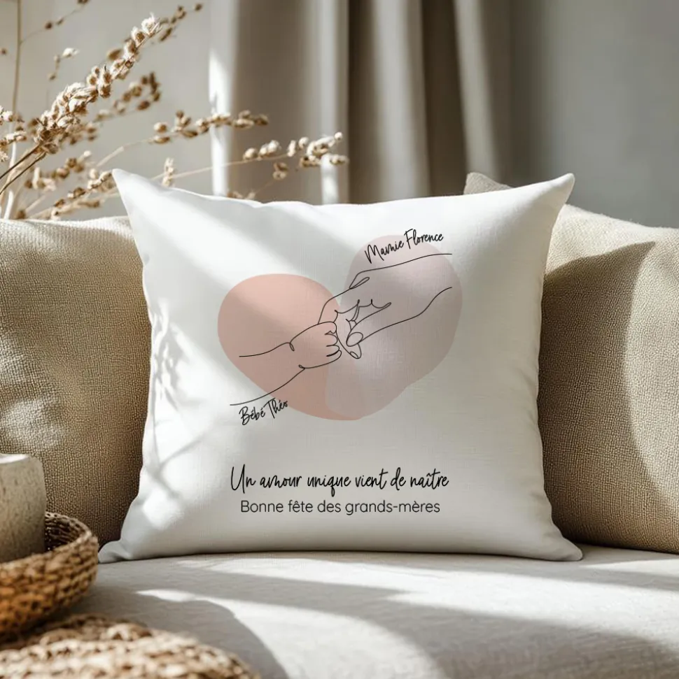 Coussin personnalisé - Première Fête des Grands-mères