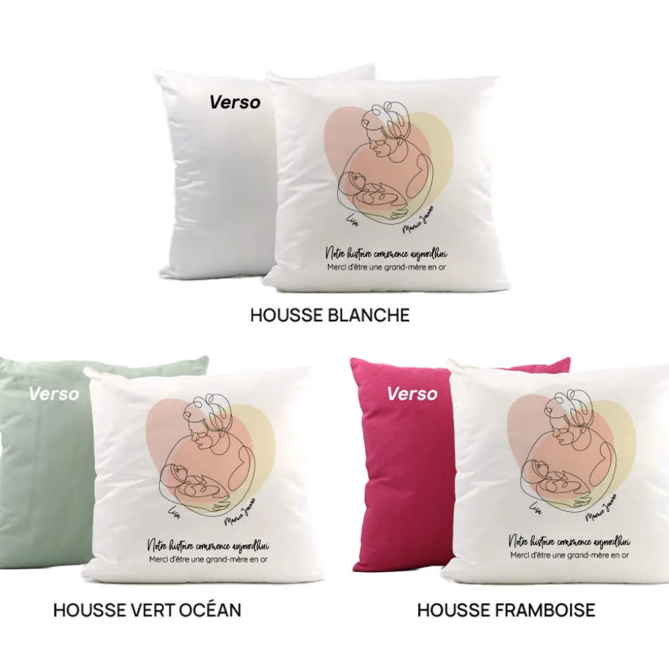 Coussin personnalisé - Première Fête des Grands-mères