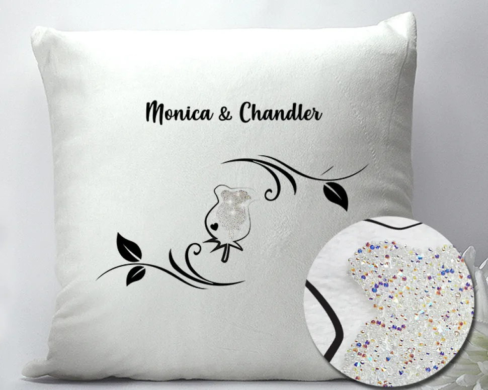 Coussin personnalisé - Rose Swarovski®