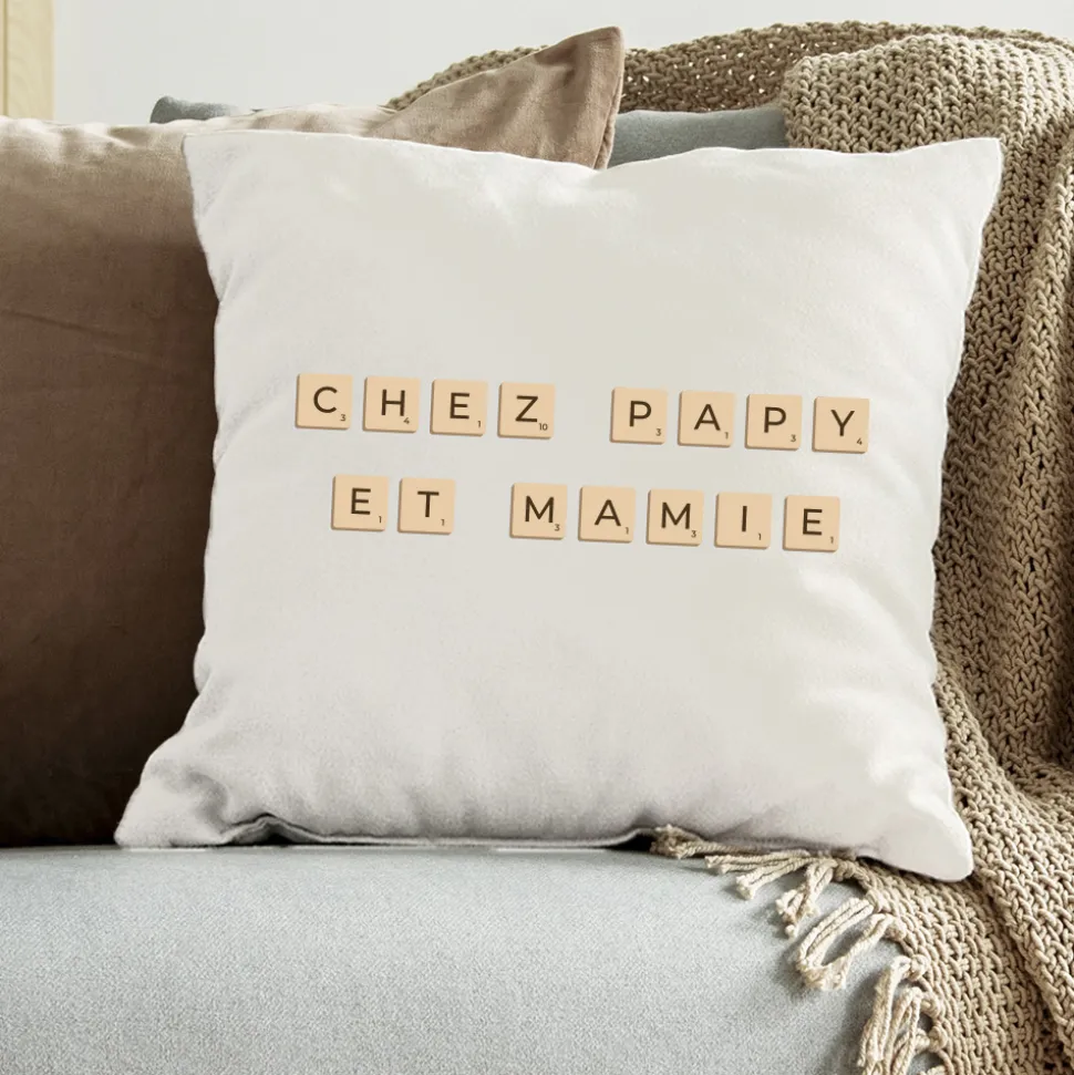Coussin personnalisé - Scrabble
