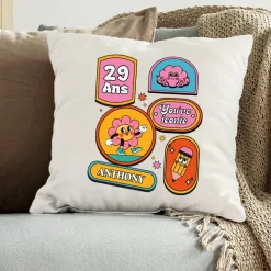 Coussin personnalisé - Stickers Rétro