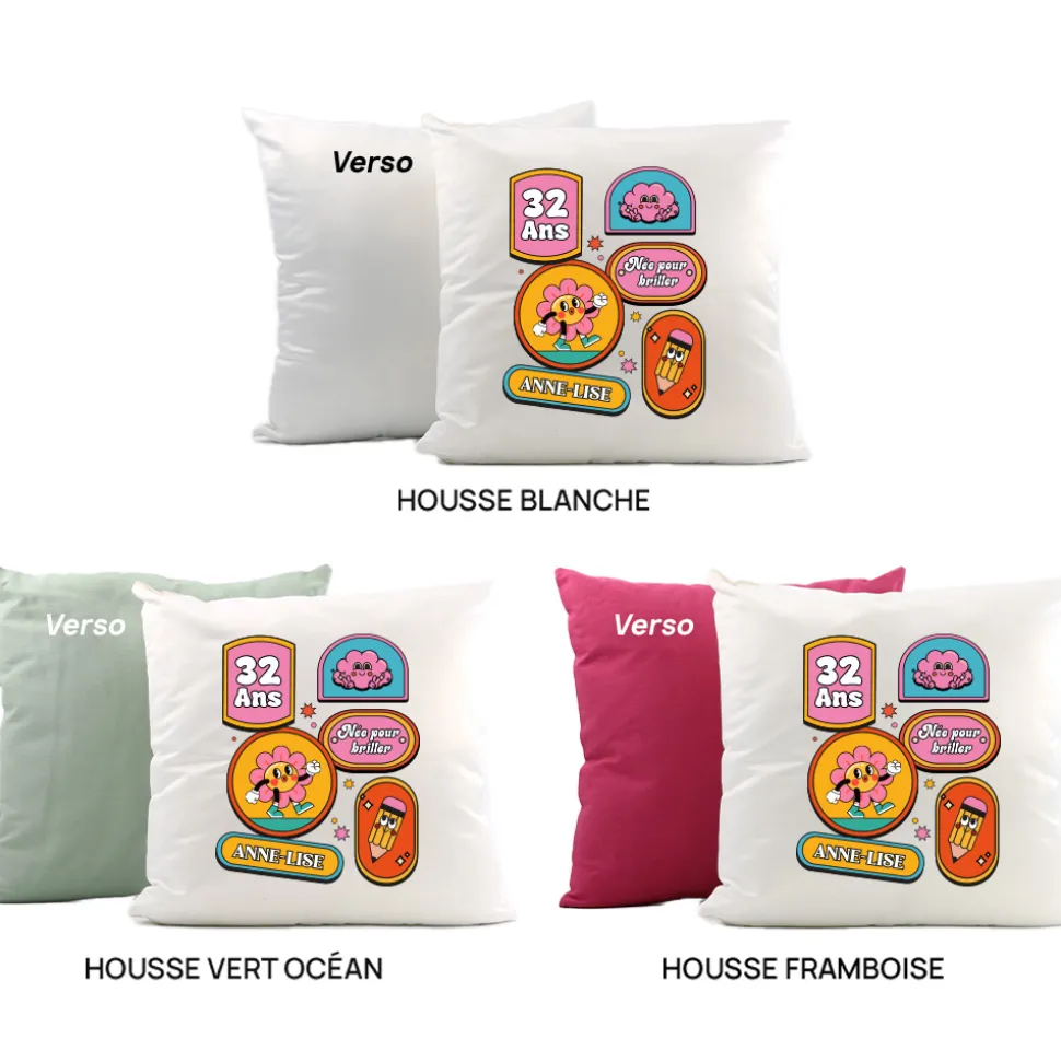 Coussin personnalisé - Stickers Rétro