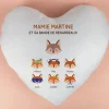 Coussin personnalisé coeur - Mamie Renard et sa meute