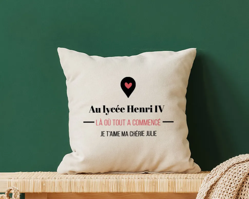 Coussin personnalisé couple - Là où tout a commencé