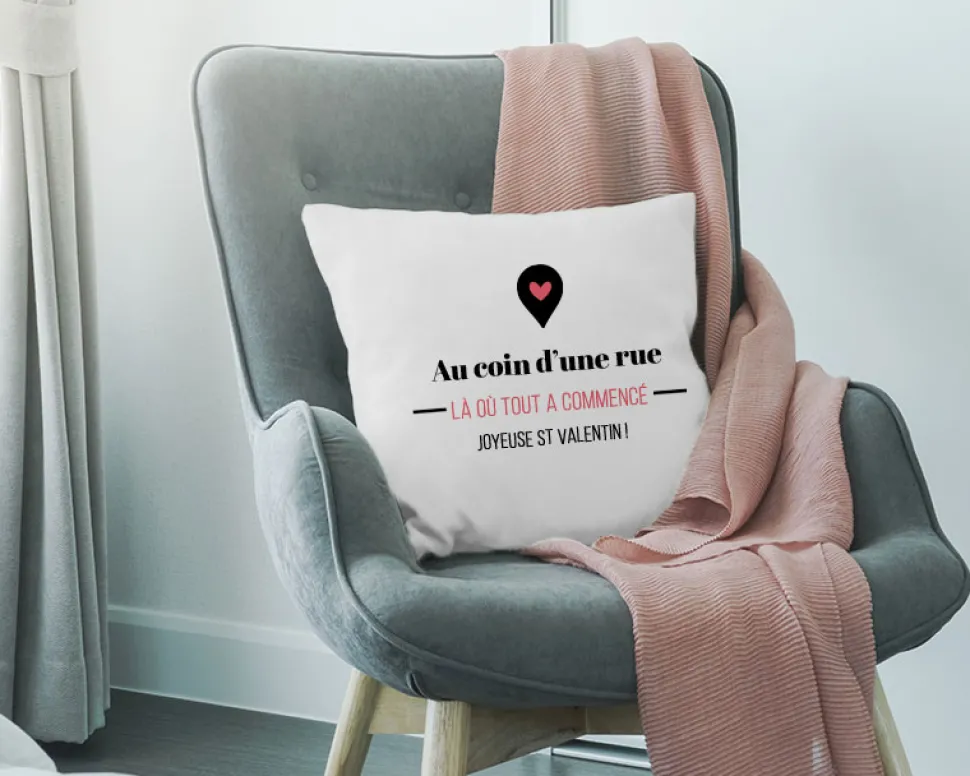 Coussin personnalisé couple - Là où tout a commencé