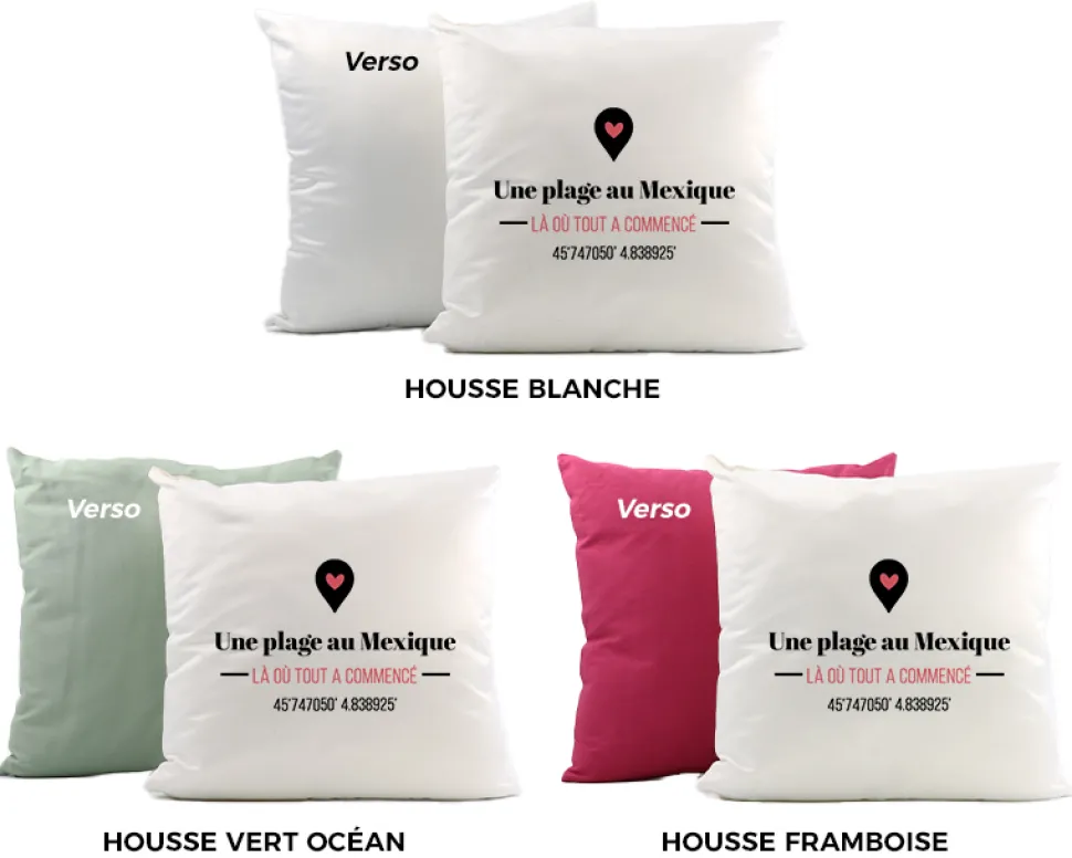 Coussin personnalisé couple - Là où tout a commencé