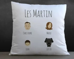 Coussin personnalisé famille - Family Circus