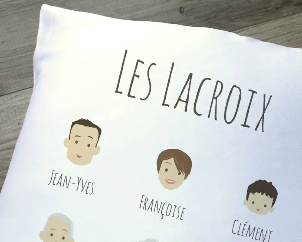 Coussin personnalisé famille - Family Circus