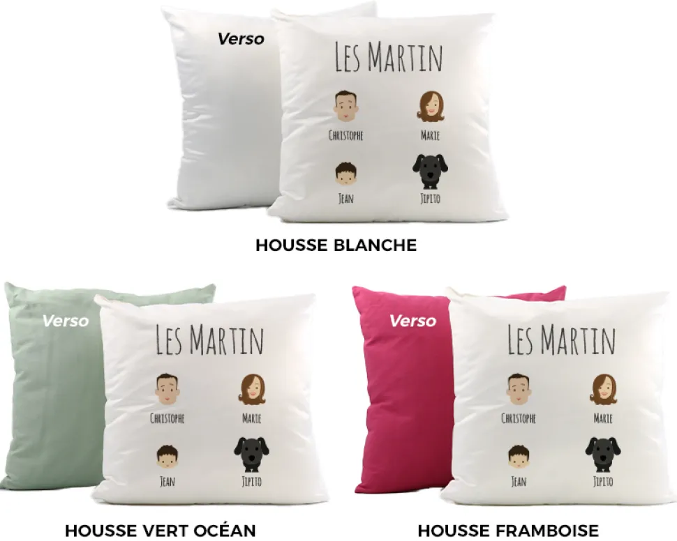 Coussin personnalisé famille - Family Circus