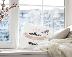 Coussin personnalisé femme - Meilleure du monde