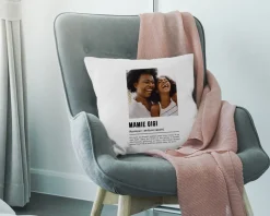 Coussin personnalisé photo - Définition Mamie