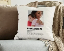 Coussin personnalisé photo - Définition Mamie