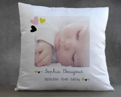 Coussin personnalisé photo - Naissance
