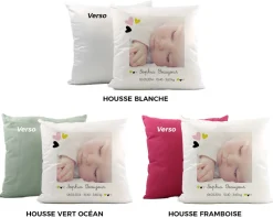 Coussin personnalisé photo - Naissance