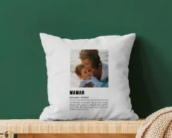 Coussin personnalisé photo - Définition Maman