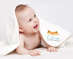 Couverture bébé personnalisée prénom - Renard