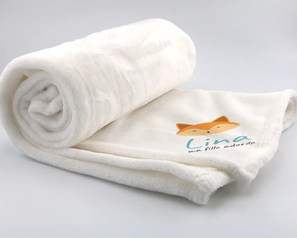 Couverture bébé personnalisée prénom - Renard
