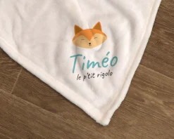 Couverture bébé personnalisée prénom - Renard