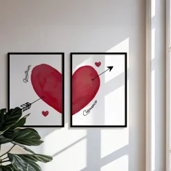 Duo d'affiches personnalisées - Cœur