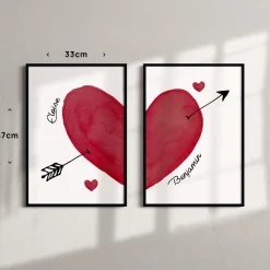 Duo d'affiches personnalisées - Cœur