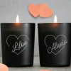 Duo de bougies personnalisables et parfumées - Coeur