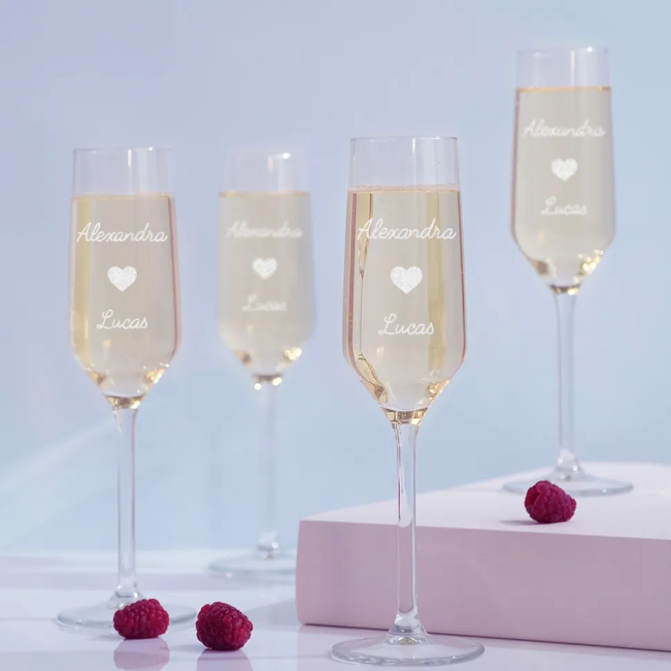 Duo de flûtes à champagne personnalisées - Amour