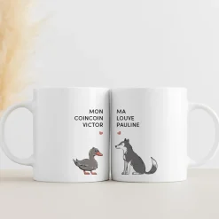 Duo de mugs personnalisés - Couple d'animaux