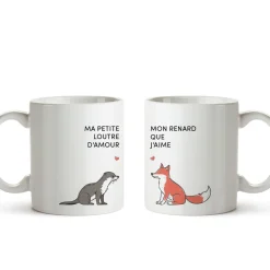 Duo de mugs personnalisés - Couple d'animaux