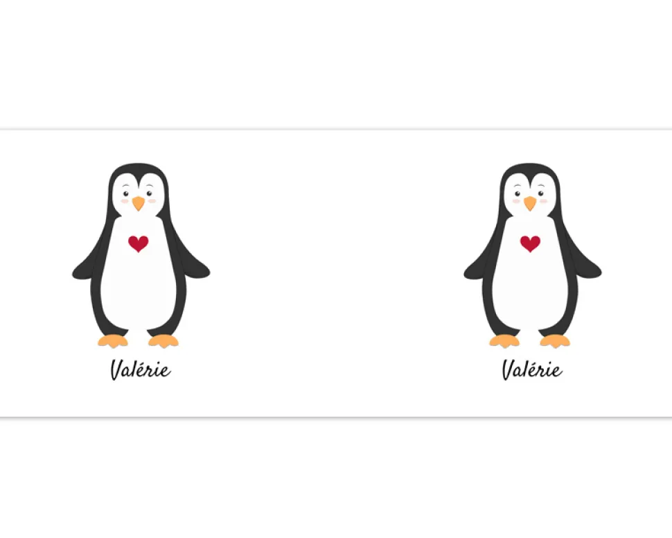 Duo de mugs personnalisés prénoms couple - Pingouins