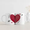 Duo de mugs personnalisés - Cœur