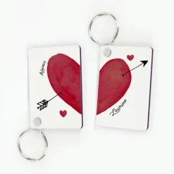 Duo de porte clés personnalisés - Cœur
