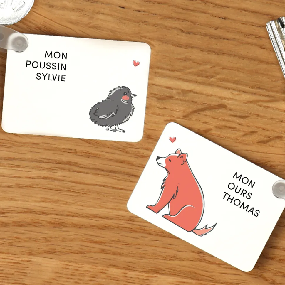 Duo de porte clés personnalisés - Couple d'animaux