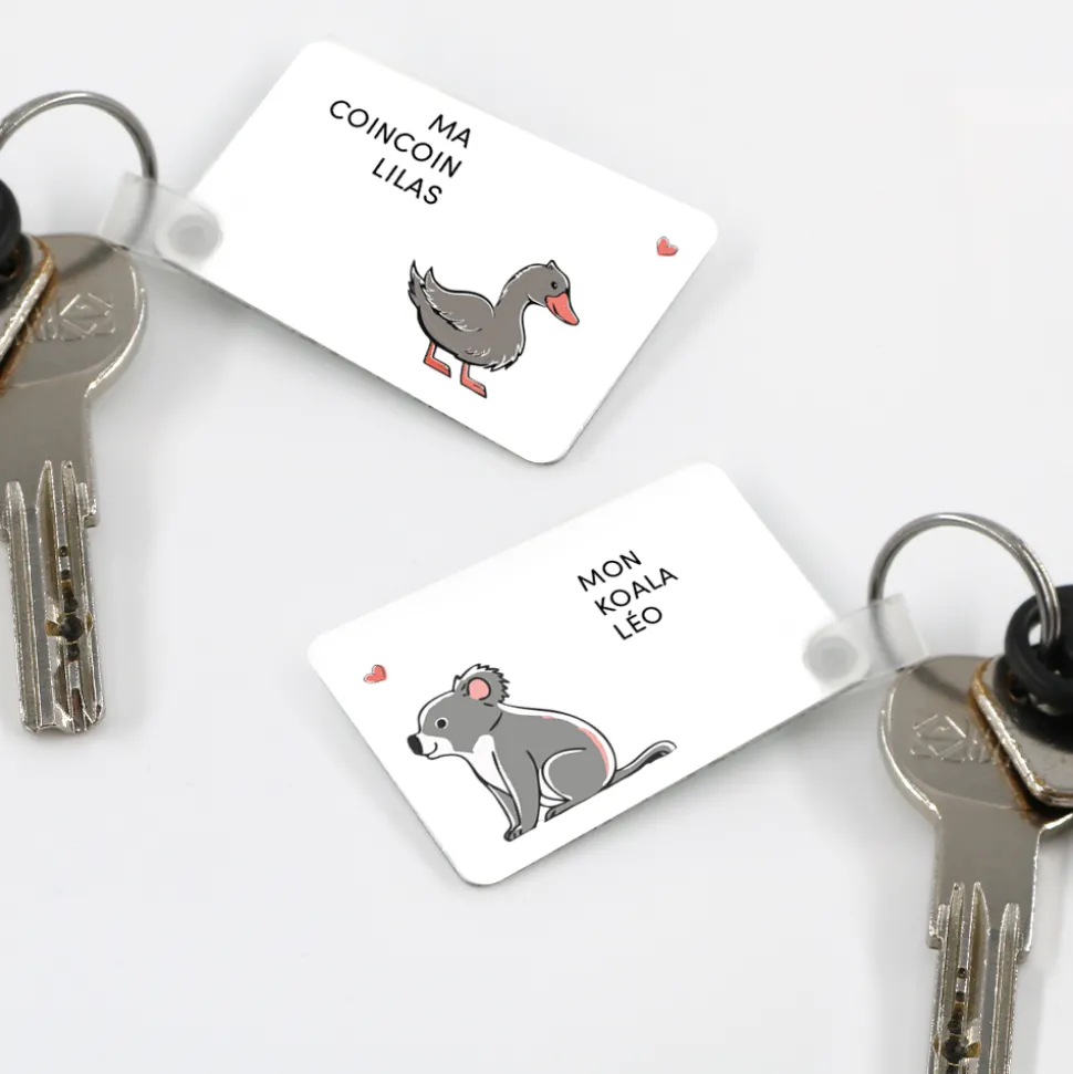 Duo de porte clés personnalisés - Couple d'animaux