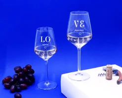 Duo de verres à vin personnalisables - Love