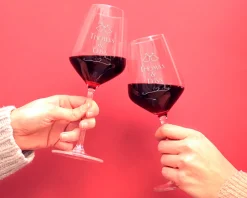 Duo de verres à vin personnalisables - Nid d'amour