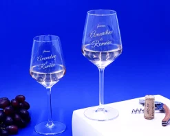 Duo de verres à vin personnalisables - Message