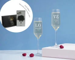 Flûtes à champagne personnalisées - Pack coquin Menottes