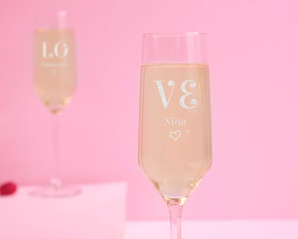 Flûtes à champagne personnalisées - Pack coquin Menottes
