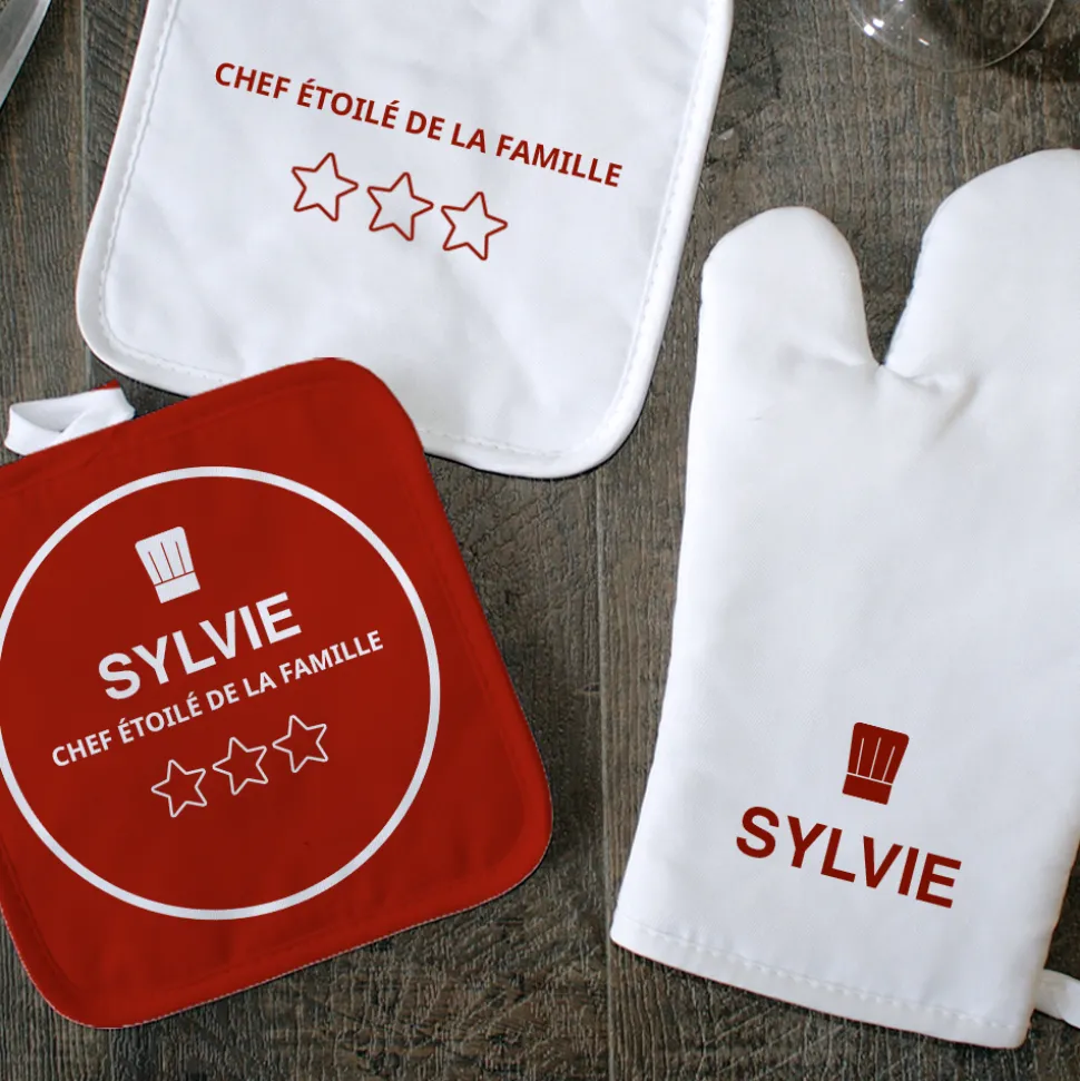 Gant et maniques personnalisés - Chef étoilé