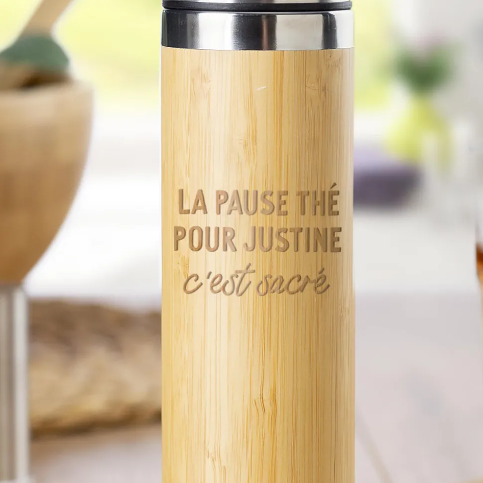 Gourde en bambou personnalisée - Message
