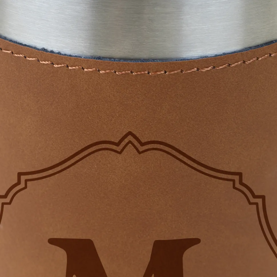 Gourde en cuir personnalisée - Monogramme