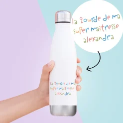 Gourde en inox personnalisée - Mots d'enfants pour maîtresse