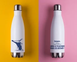 Gourde isotherme en inox personnalisable - Baleine