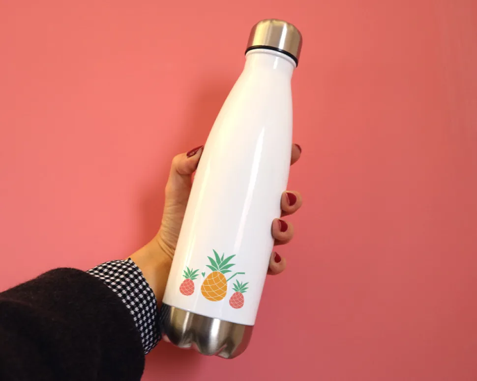 Gourde isotherme en inox personnalisable - Été Ananas