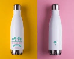 Gourde isotherme en inox personnalisable - Collection Été Palmier