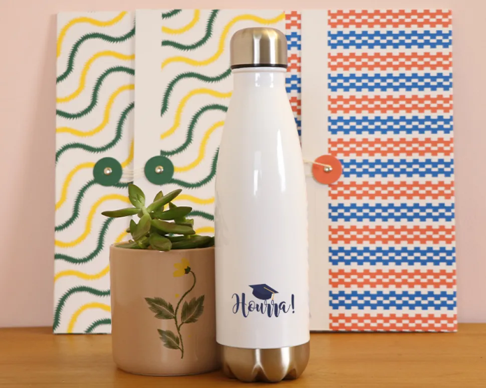 Gourde isotherme en inox personnalisable - Collection diplomé(e)