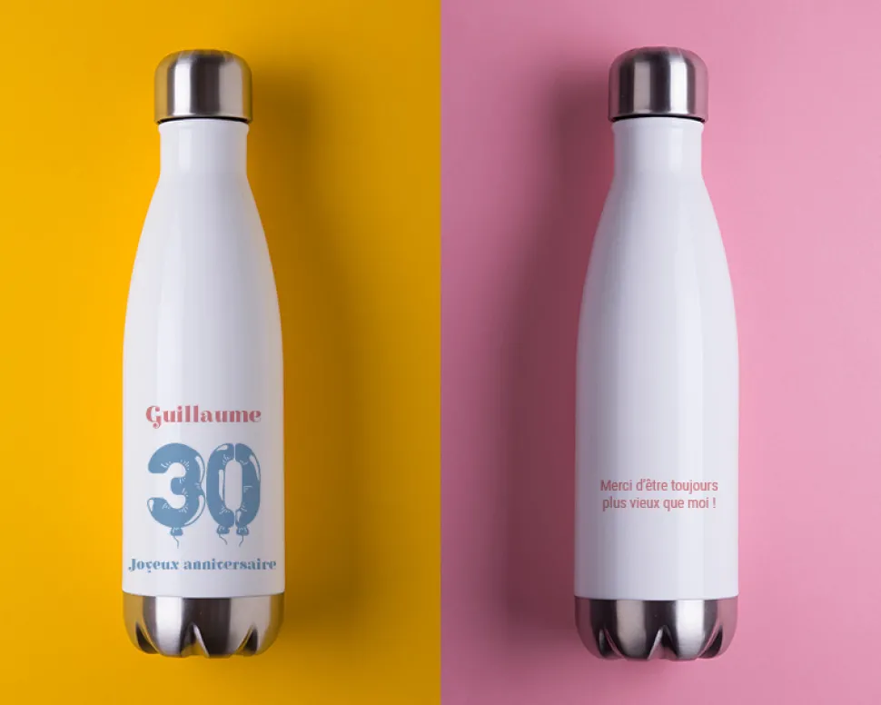 Gourde isotherme en inox personnalisable - Collection ballons d'anniversaire