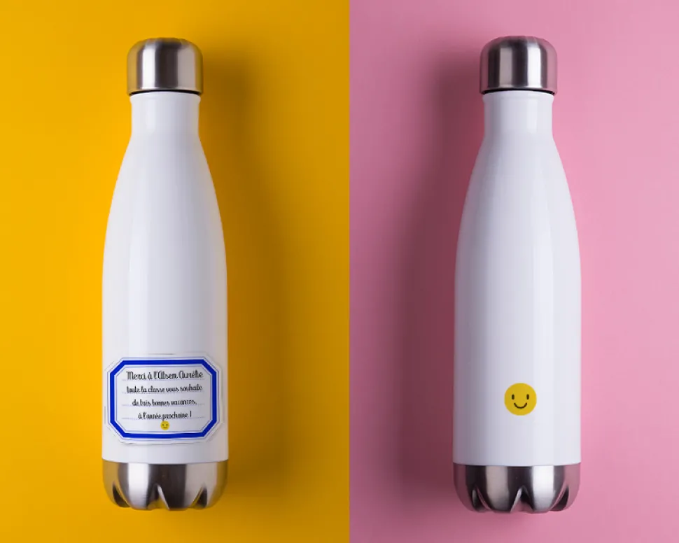 Gourde isotherme en inox personnalisable - Merci Maîtresse, Maître et ATSEM