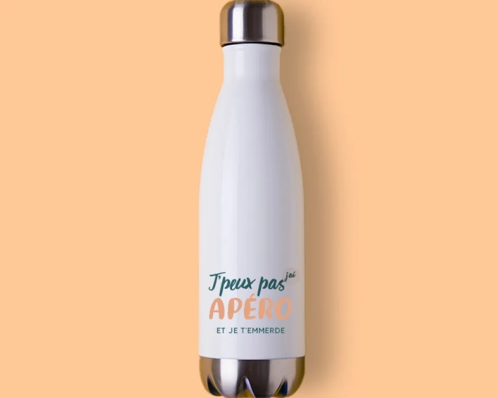 Gourde personnalisable - J'peux pas j'ai apéro