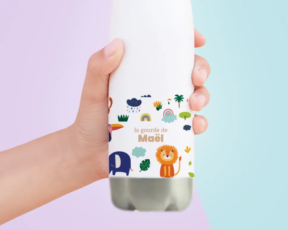 Gourde personnalisée pour enfant - Animaux